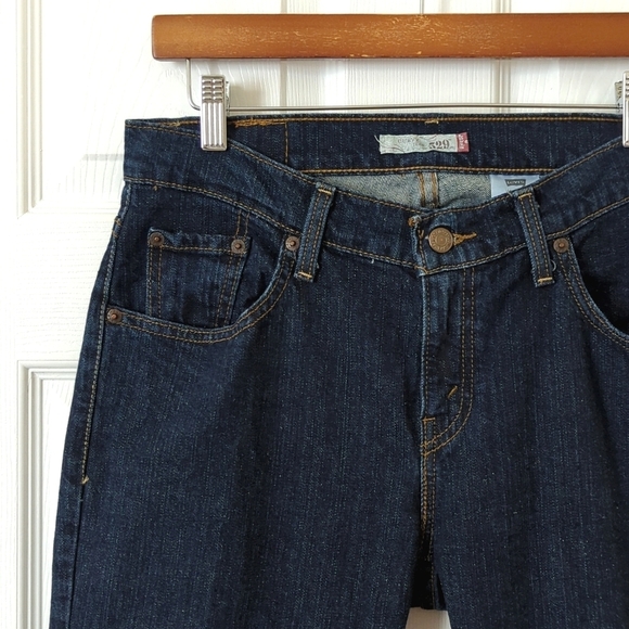 Levi's Y2K 529 Classic Dark Wash Mid Rise Curvy Boot Cut Jeans 8 - Picture 11 of 15